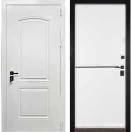 Белая дверь с двух сторон РД-2623 порошковое напыление с терморазрывом по цене от 36100 рублей