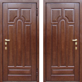 Коричневая входная дверь с массивом дуба РД-2278 по цене от 62200 рублей