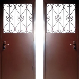 Металлическая дверь в подъезд с решеткой РД-2215 по цене от 10000 рублей