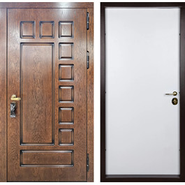 Морозостойкая дверь МДФ РД-2625 цвет грецкий орех + белый по цене от 35100 рублей
