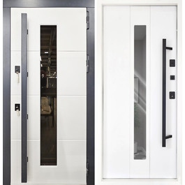 Морозостойкая дверь с зеркалом РД-2663 МДФ отделка белого цвета по цене от 37900 рублей