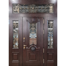 Премиальная дверь с ковкой и стеклом РД-2577 по цене от 70500 рублей