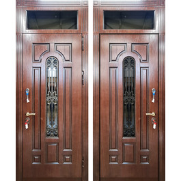 Термо дверь с фрамугой РД-2594 стекло с ковкой по цене от 36200 рублей
