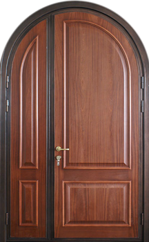 Входная арочная двустворчатая дверь РД-2436 отделка из МДФ-панелей
