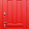 Красная дверь со стеклом РД-2542 с фрамугой